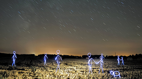 Light painting evolution from the monkey to the light painter Light painting evolution from the monkey to the light painter