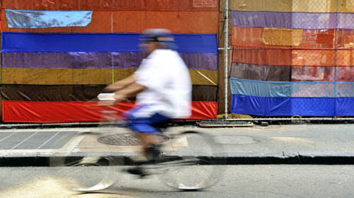 NewYork photo, biker in the street