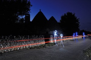 Alberobello, light painting