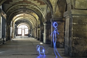 light painting, Place des Vosges I, by Christopher Hibbert