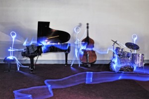 Light painting with a Jazz Band at Les Frigos