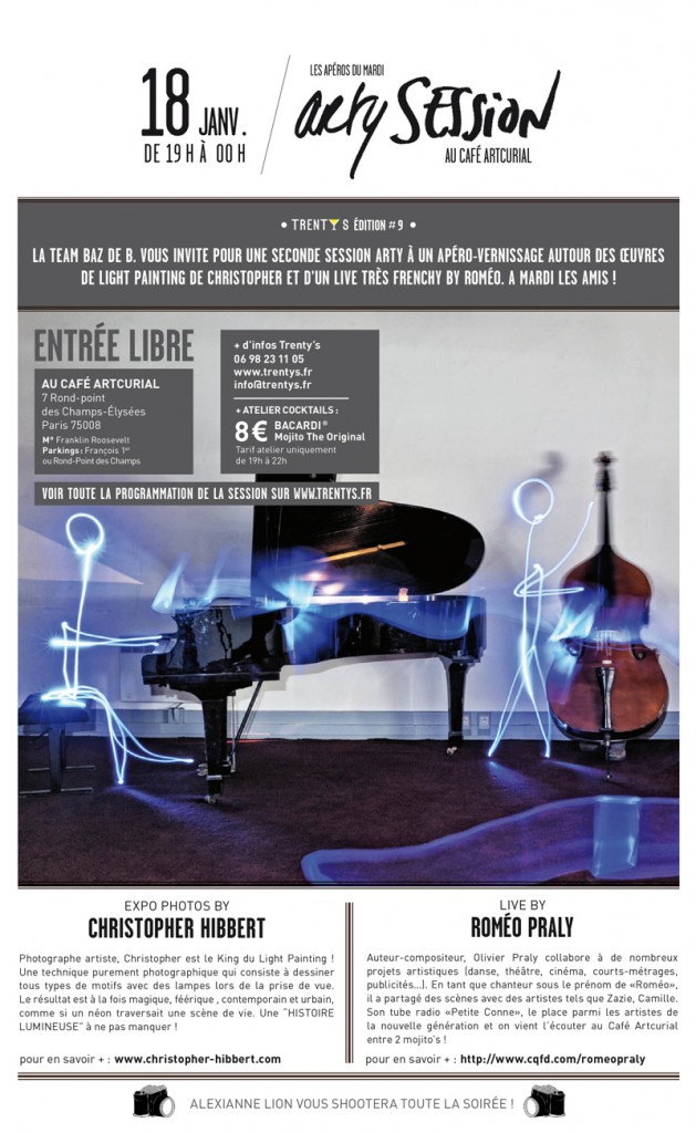 Light painting Trentys au cafe artcurial